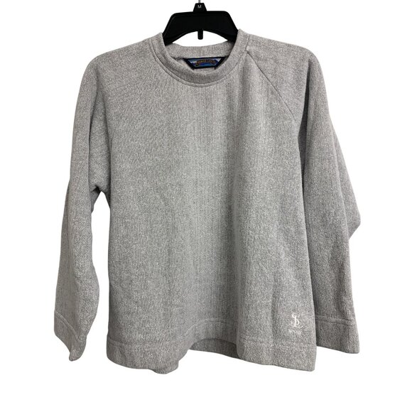 Shaver Lake Sport L Cotton Knit Pullover Minimalist Fall Sweatshirt Gray - Picture 1 of 8